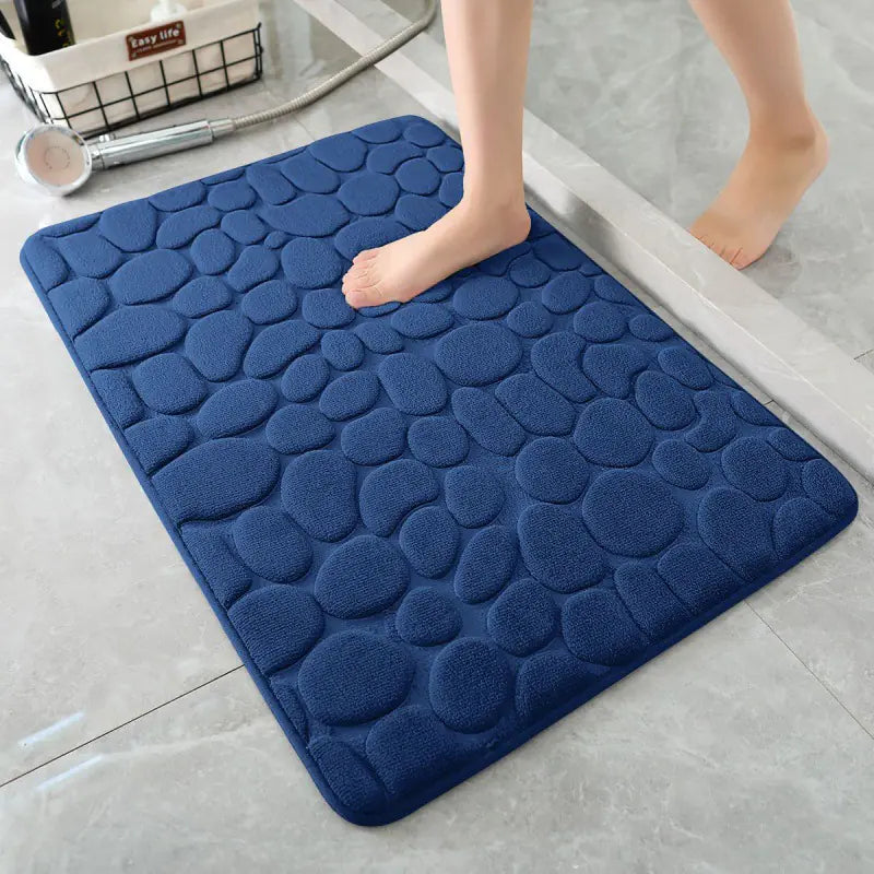 Memory Foam Absorbent Floor Mat with Pebble Design