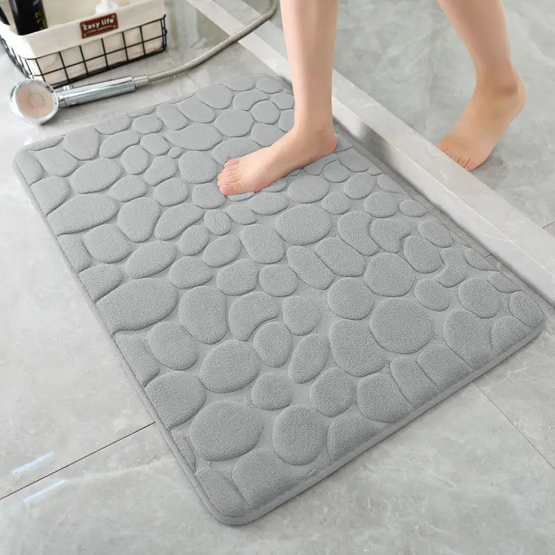 Memory Foam Absorbent Floor Mat with Pebble Design