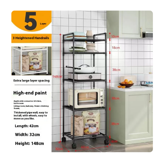 Kitchen Shelf Trolley - Storage Rack